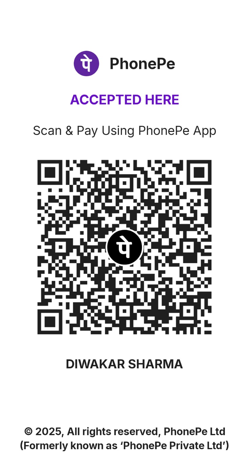 PhonePe QR for Diwakar Sharma